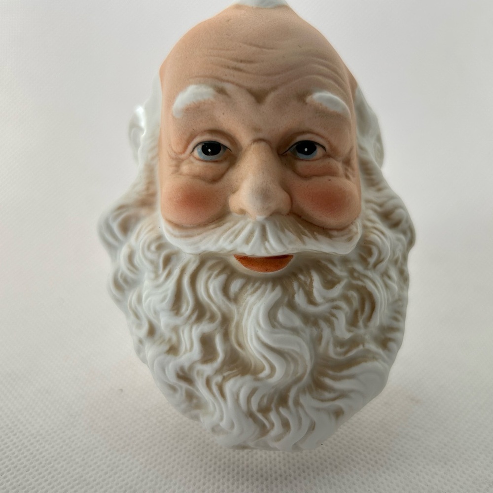 Vintage Mangelsen Santa Claus Head Porcelain Numbered Doll Head 3 inch